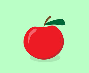 red apple on a light background,