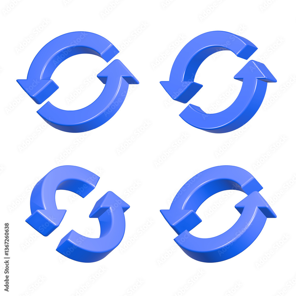 Poster refresh icon 3d realistic icon for app web