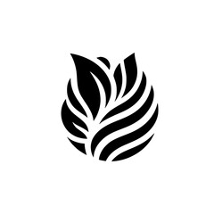 Minimalist Leaf Emblem: Black and White Botanical Design