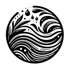 Monochrome Harmony: Circle of Nature's Flow