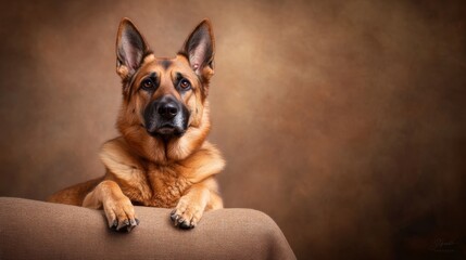 Obraz premium Majestic Dog Portrait with Dramatic Lighting and Fine Details