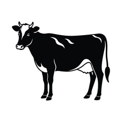 silhouette of a cow