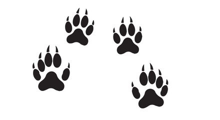 Fox Paw Prints Vector, Animal Track Silhouette