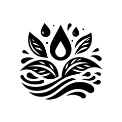Eco-Drop: Minimalist Water & Nature Emblem