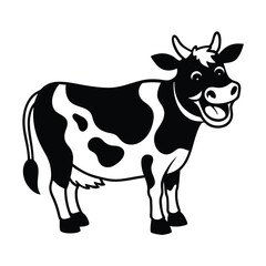 cow cartoon isolated on white  background