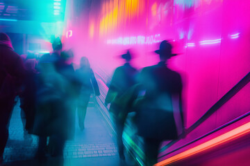 ネオンナイト: 都市のファッションアート