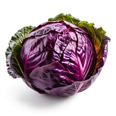 Obraz premium Fresh Red Cabbage Isolated on White Background