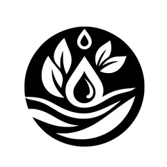 Eco-Friendly Emblem: Water & Life in a Circular Design