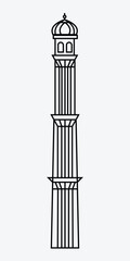 Vector illustration of the dome of the mosque tower.