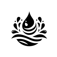 Monochrome Water Drop Symbol: Flow and Purity