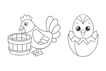 Chicken Coloring Book for Kids & Adults – Relaxing Farmyard Illustrations

