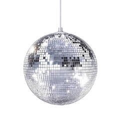 Obraz premium Hanging Disco Ball Isolated on White Background
