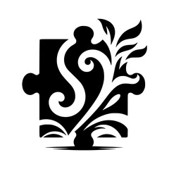 Nature's Puzzle: Abstract Emblem of Growth & Connection