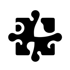 Monochrome Puzzle: Abstract Symbol of Connection and Problem-Solving