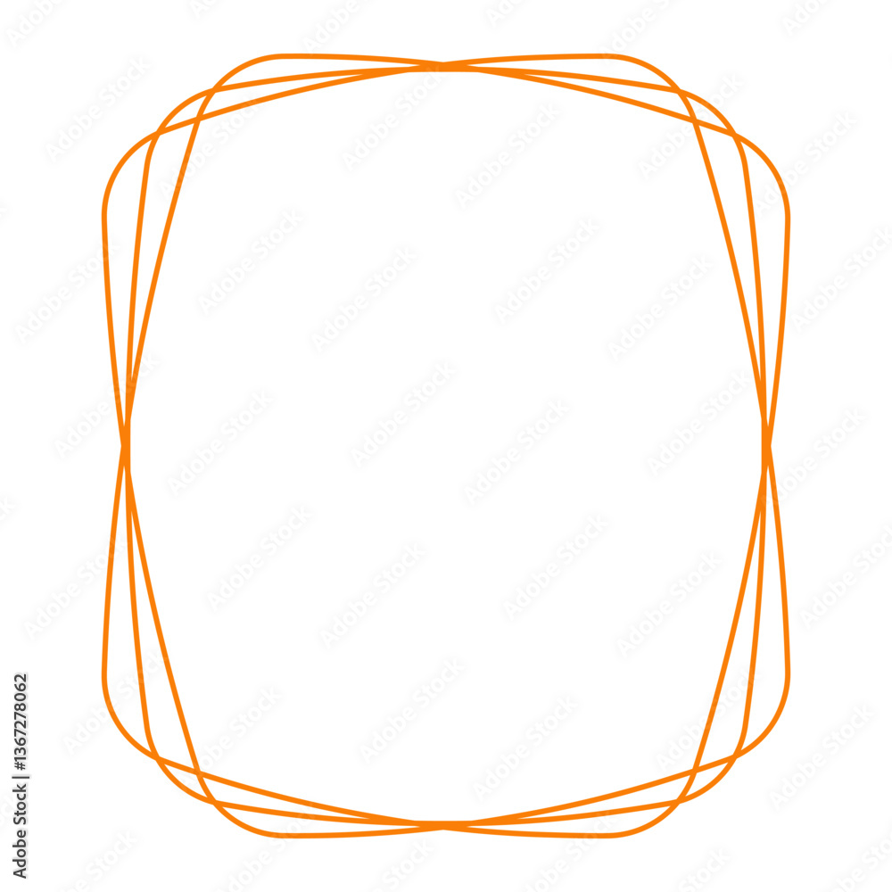 Poster Abstract Orange Geometric Frame Background with Rounded Intersecting Lines