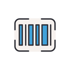 Barcode scan colored icons, minimalist vector illustration ,simple transparent graphic element .Isolated on white background