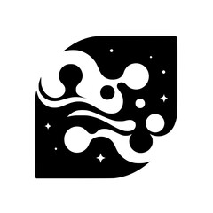 Cosmic Abstract: Minimalist Black & White Geometric Design