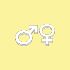 Male and female sign vector illustration. Gender icon