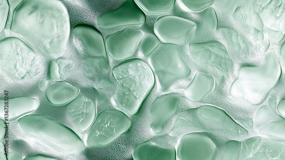 Wall mural Textured green surface with abstract organic shapes and curves showcasing modern design aesthetics for artistic backgrounds Generative AI