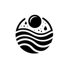 Abstract Black and White Circle Logo: Nature's Elements