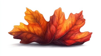 dry leaf isolated,cartoon illustration style