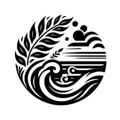 Harmonious Circle: Nature's Elements in Graphic Form