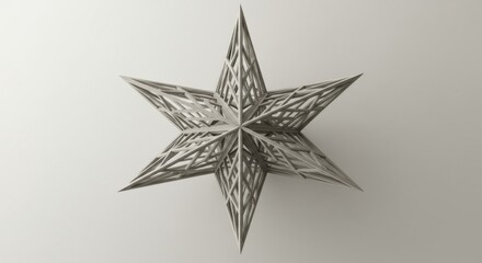 Obraz premium Intricate 3D Render of a Geometric Star Structure Abstract Design Minimalist Art