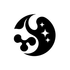 Stellar Ripple: Yin-Yang Celestial Symbol