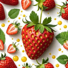 Juicy Strawberries with Yellow Drizzle