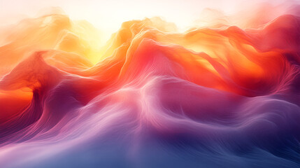 Obraz premium Smooth wavy blue and pink silk fabric with a colorful abstract design