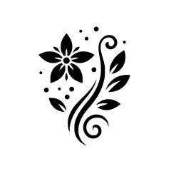 Black & White Floral Motif: Elegant Botanical Design