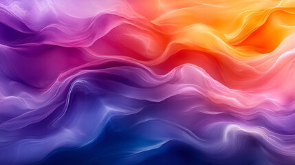 Obraz premium Abstract colorful wave design with flowing rainbow light and smoke elements
