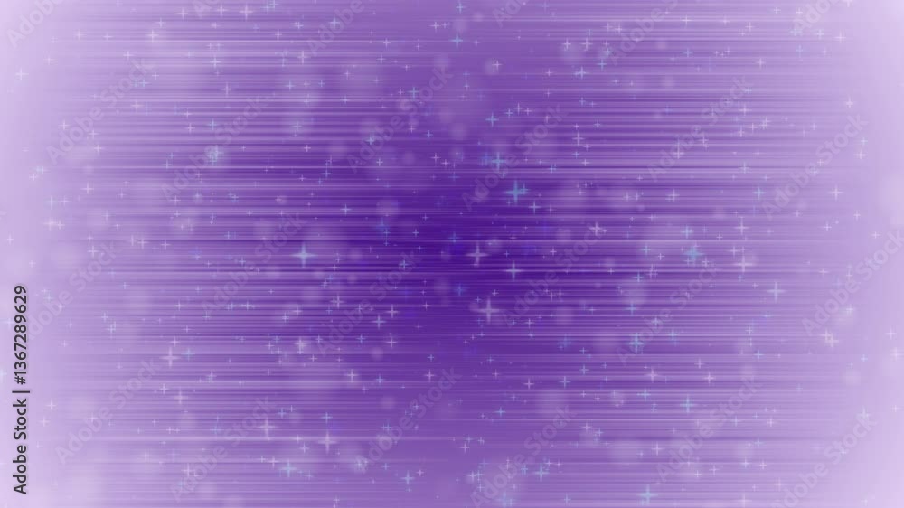 Wall mural purple animated 4k looping background with floating bubbles and starlight