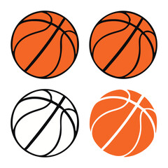 Basketball Icon Set and Dynamic Sketch &ndash; Sports Illustration Pack with Stylized Basketball Designs and Motion Art.