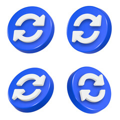 refresh icon 3d realistic icon for app web