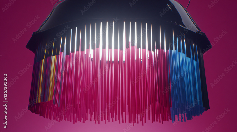 Poster a beautiful and colorful light fixture creating an eye-catching display with freeform colors drippin