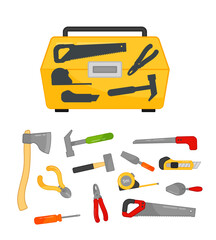 Educational  game for children. Find the right shadow. Kids activity with toolbox