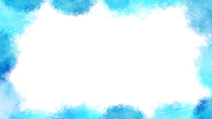 水彩絵の具で描いたような美しいグラデーション背景壁紙（青）