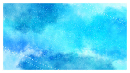 水彩絵の具で描いたような美しいグラデーション背景壁紙（青）