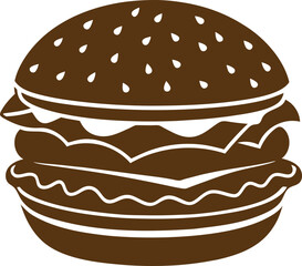 Fast food burger and fries with cheeseburger illustration