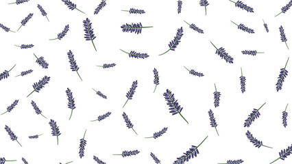 Lavender Floral Pattern on Black Background – Elegant Botanical Design