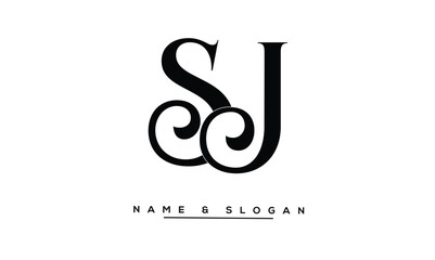 JS, SJ Abstract Letters Logo Monogram