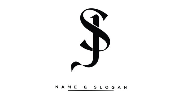 JS, SJ Abstract Letters Logo Monogram
