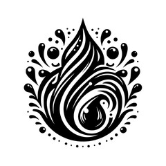 Ink Drop Mandala: Flowing Black Lines & White Space