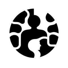 Interconnectedness: A Black & White Abstract Logo of Connection