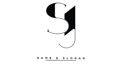 Fototapeta premium JS, SJ Abstract Letters Logo Monogram