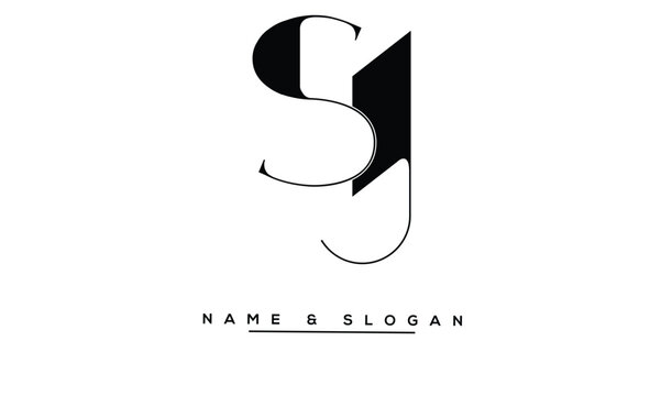JS, SJ Abstract Letters Logo Monogram