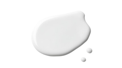 Smooth and Glossy Cream Puddle with Rich Texture Isolated on White Background