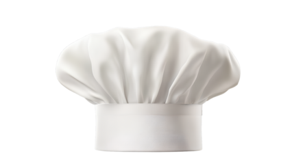 Classic White Chef Hat on Transparent Background