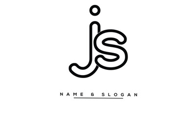 Fototapeta premium JS, SJ Abstract Letters Logo Monogram